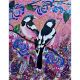 Magpies Among Magnolia Blossoms Canvas Painting by Artist Dr. Maya Subramoni 20 x 16 Inches